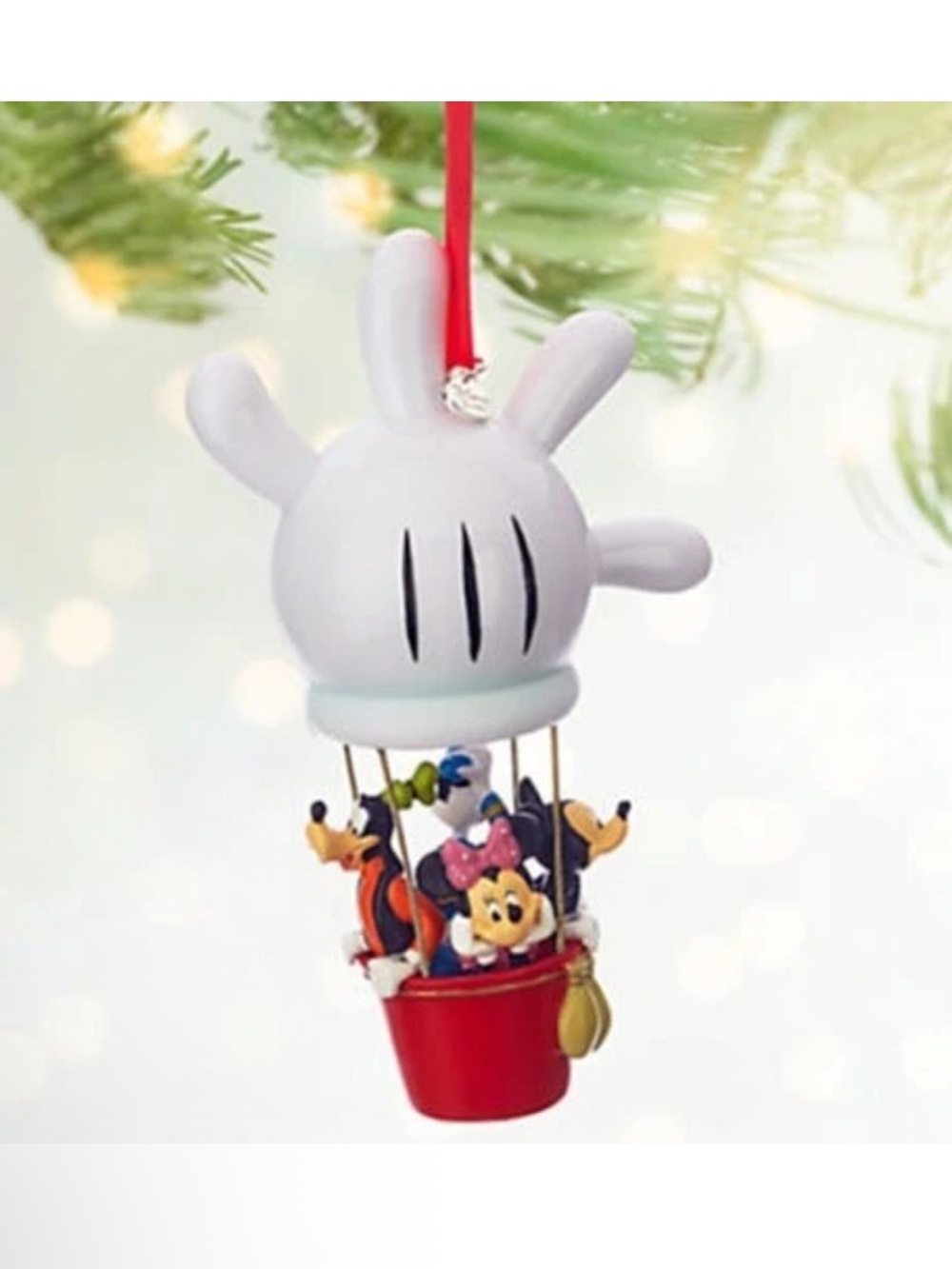 Disney Mickey’s Glove Hot Air Balloon Christmas Ornament Mickey Minnie, Donald